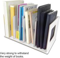 Estantería de libros, estante de escritorio de madera de bricolaje, almacenamiento de DVD, organizador de revistas, caja de almacenamiento de libros extraíbles a; 4 secciones para estudiantes, niños, adultos (blanco cálido) - details 2