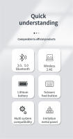 Teclado Y Ratón Inalámbricos Gris Bluetooth 5.0 Y 2.4G Recargables Tamaño Completo Para Portátil Compatible Con USB Y PS/2 - details 1