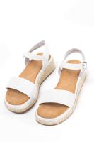 Lyla Wang Sandalias doradas mujer de esparto diseño con doble tira - details 14