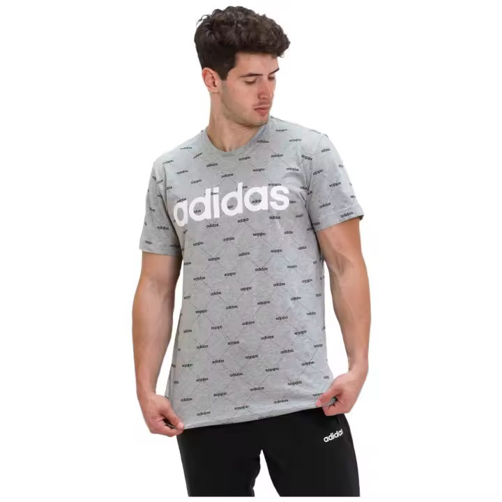 Camiseta de Manga Corta Adidas Linear Graphic para hombre en color gris - 1