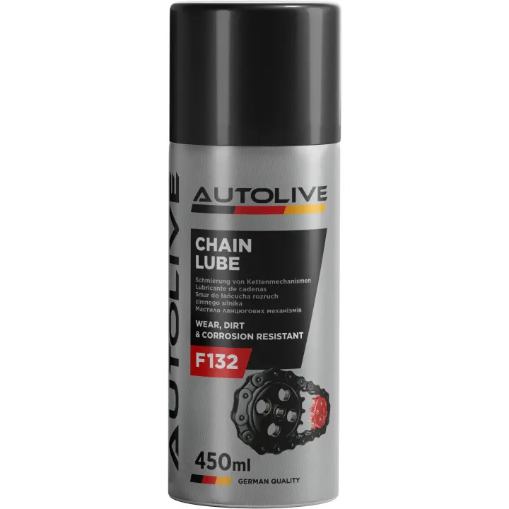 AUTOLIVE Spray Lubricante de Cadenas Automóviles, Ejes, Motocicletas y Bicicletas- Totalmente Sintético -A132 Chain Lube 450 ml - 1
