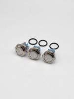 3PCS Interruptor De Botón Metálico Plano Impermeable De 16mm Para Coche Motor Puerta Campana PC Power Interruptor Terminal De Tornillo - details 0