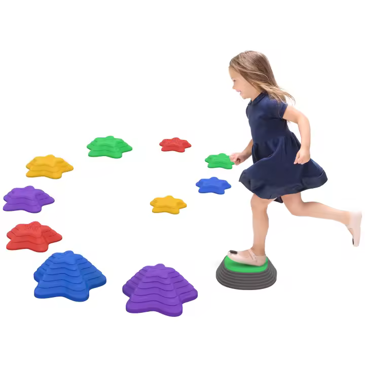 ZONEKIZ Piedras de río, 11 piezas. Piedras de equilibrio, piedras apilables para el equilibrio de los niños, escalones antideslizantes, el juego de equilibrio puede soportar hasta 80 kg, para el equilibrio y las habilidades motoras - 1