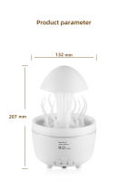 Nuevo humidificador rotatorio de lluvia de medusas con luces de colores, atomización ultrasónica, humidificación por gotas de lluvia, máquina de aromaterapia con forma de nube y seta. - details 13