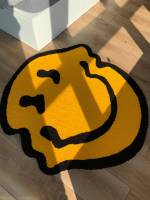 Alfombra Suave De Acrílico Tejida a Mano Diseño Sonriente Torcido Decoración Para Habitación Y Baño Alfombra Fluffy Independiente - details 13