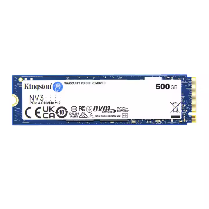 SSD Interno Kingston NV3 NVMe PCIe 4.0, 500GB, 1TB, 2TB, 4TB, M.2 2280, SNV3S, Velocidades de lectura de hasta 6.000MB/s, Para Ordenador de Sobremesa, Ordenador Portátil y PS5 - 1