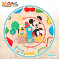 WOOMAX - Reloj didáctico de madera Disney Baby 30 cm, 15 piezas encajables, Mickey y Pluto, juguete educativo para aprender las horas, colores y formas, juega y aprende, +3 años - details 1