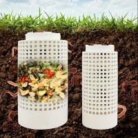 Caja De Compost De Vermicompost De Plástico Blanco Con Agujeros Y Tapa Para Jardín Patio Exterior - details 1