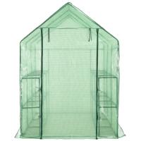 vidaXL Invernadero accesible con 12 estantes acero 143x214x196 cm - details 1