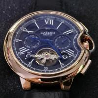 Reloj De Pulsera Automático De Lujo Para Hombre Estilo Casual Con Fase Lunar Y Calendaría Resistente Al Agua Cuero Y Acero Inoxidable - details 17