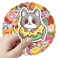 50PCS Pegatinas De Donuts Cartoon Para iPad Maleta Escritorio Cuaderno Computadora Decoración De Juguetes Con Patrón De Animales Resistente Al Agua Para Adolescentes Y Adultos - details 1
