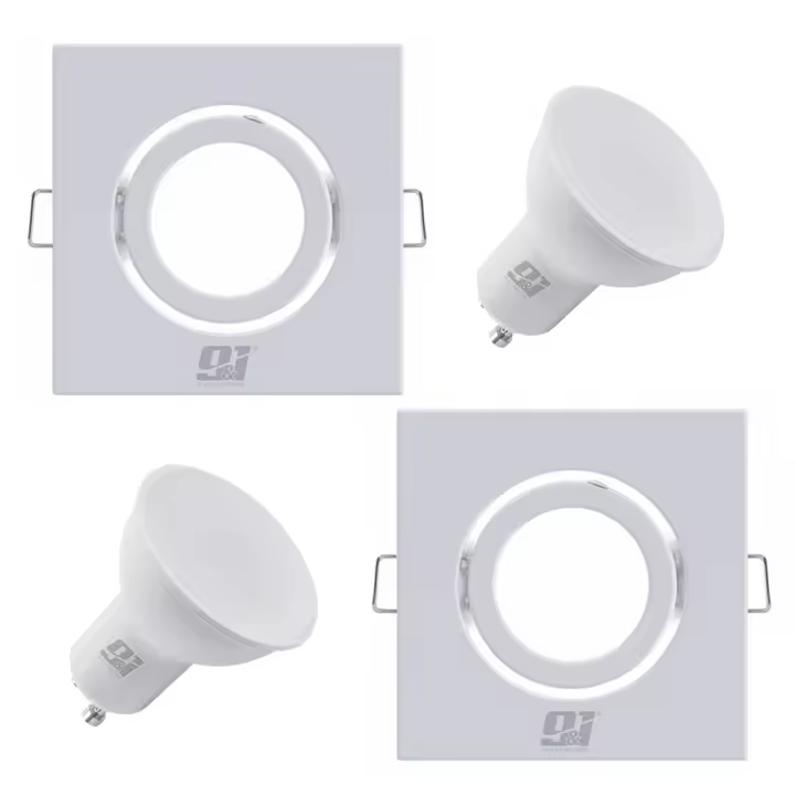 ORION91 PACK X 4 UNIDADES 80X80 ARO BASCULANTE CUADRADO BLANCO GU10 LED incluidas - SPAZIOLUZIO - 1