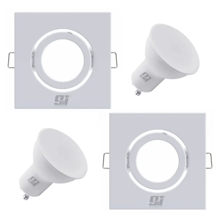 ORION91 PACK X 4 UNIDADES 80X80 ARO BASCULANTE CUADRADO BLANCO GU10 LED incluidas - SPAZIOLUZIO - 1