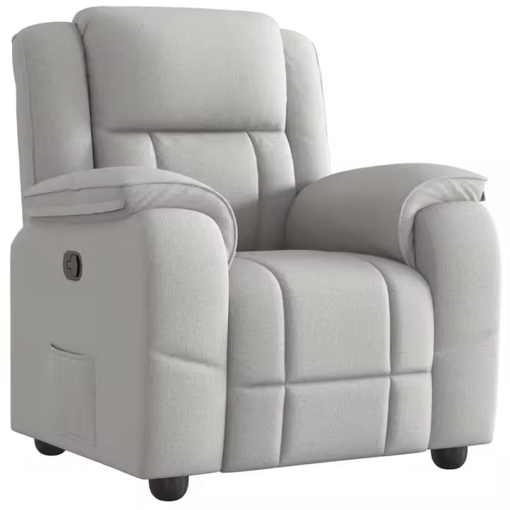 vidaXL Sillón reclinable de tela gris nube - 1