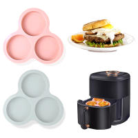 Molde De Huevo De Silicona Para Air Fryer 3 Cavidades Molde De Pastel Reutilizable Accesorios De Cocina Eco-amigable - details 0