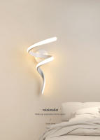 Lámpara De Pared LED Estilo Nórdico Espiral Para Pasillos Y Escaleras Iluminación Interior Para Dormitorio Estudio Corredor - details 0