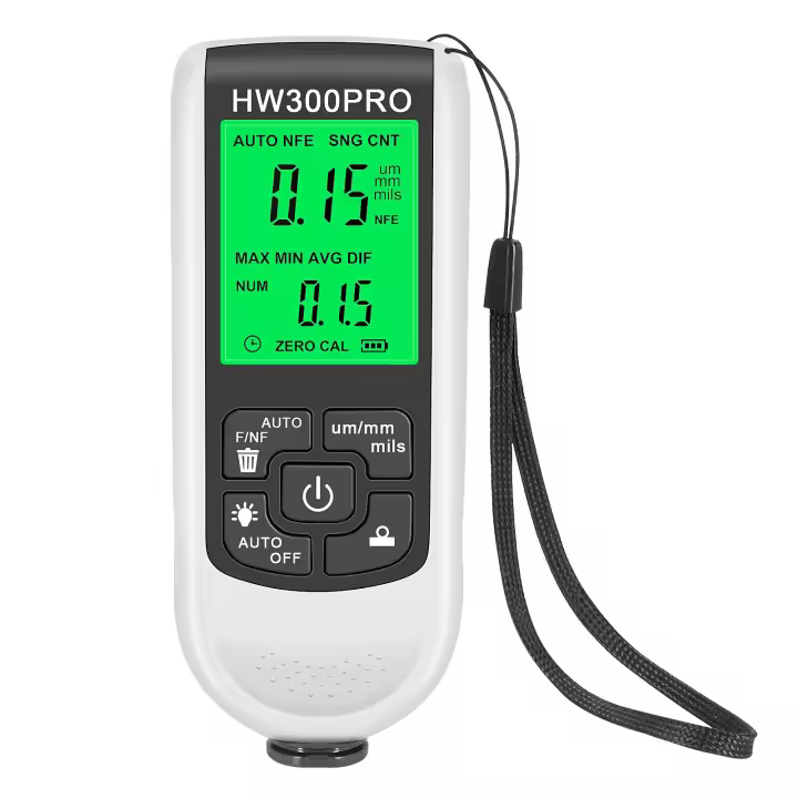 1Pcs HW-300PRO Medidor Automático De Espesor De Pintura Para Coche 0-2000UM Herramienta De Medición Para Pintura Manual NFe Y Fe - 1