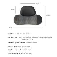 Almohada De Masaje Eléctrico Para Cuello Con Compresión Caliente Y Vibración Soporte Espinal Para Descansar Almohada De Memoria No Tejida Tamaño Small - details 3