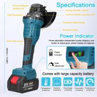 21V 125mm M14 Brushless Angle Grinder Grinding Tool Cutting Machine Power Tool for Cutting Polishing Ceramic Tile Wood Stone - details 2