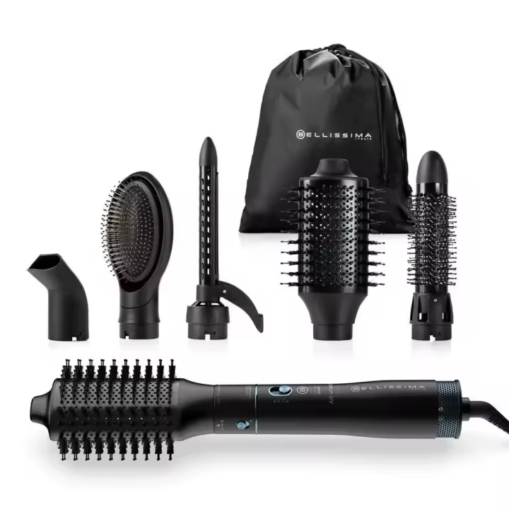 Bellissima Air Wonder Style Expert - Cepillo de Aire Caliente 8 en 1, Tecnología Iónica Antiencrespamiento, Revestimiento de Cerámica y Queratina, 1000W, Volumen y Secado Rápido - 1