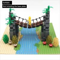 Bloques De Construcción Pequeños MOC Pista De Escena Montaña Colgante Puente De Cadena Tablero De Madera Escalera Suave Modelo Para Adultos - details 1