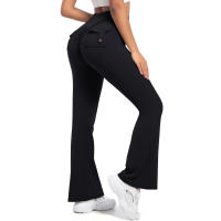 SSITO Mallas de gimnasio de pierna Ancha para Mujer, Mallas de Yoga de Alta elasticidad, sensación desnuda, ropa de trabajo de compresión para Fitness con bolsillos, pantalones de Yoga de pierna - details 12