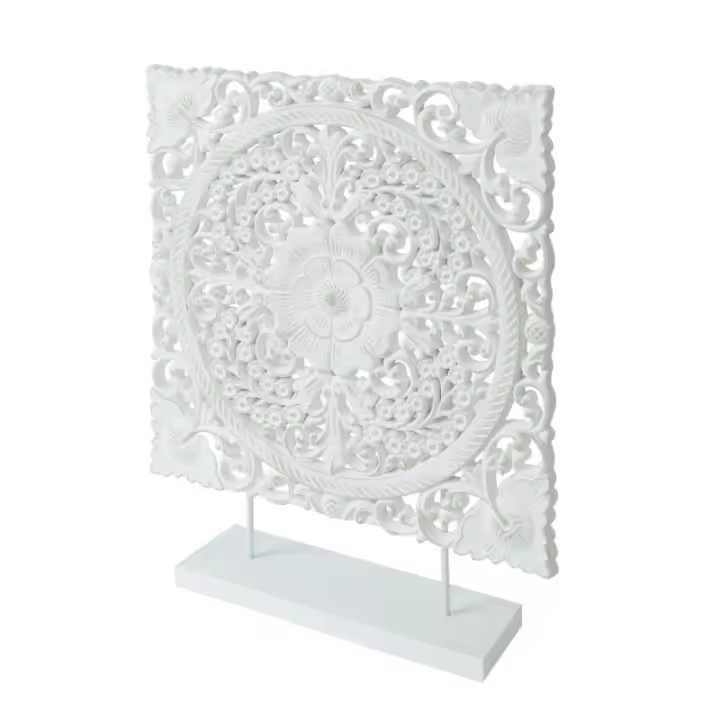 SIGNES GRIMALT Signes Grimalt Adorno Mosaico Marrón de Mdf Figura Decorativa Elegante 40x48x8cm - 1