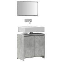 vidaXL Set de muebles baño 2 pzas madera contrachapada en color Marrón roble/Madera antigua/Gris hormigón y más | almacenamiento funcional diseño moderno para baño dormitorio sala - details 2