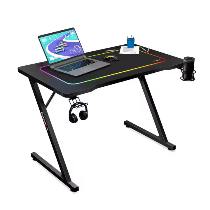 Escritorio Gaming Huzaro Hero 1.8 Negro - Mesa Rectangular - 1
