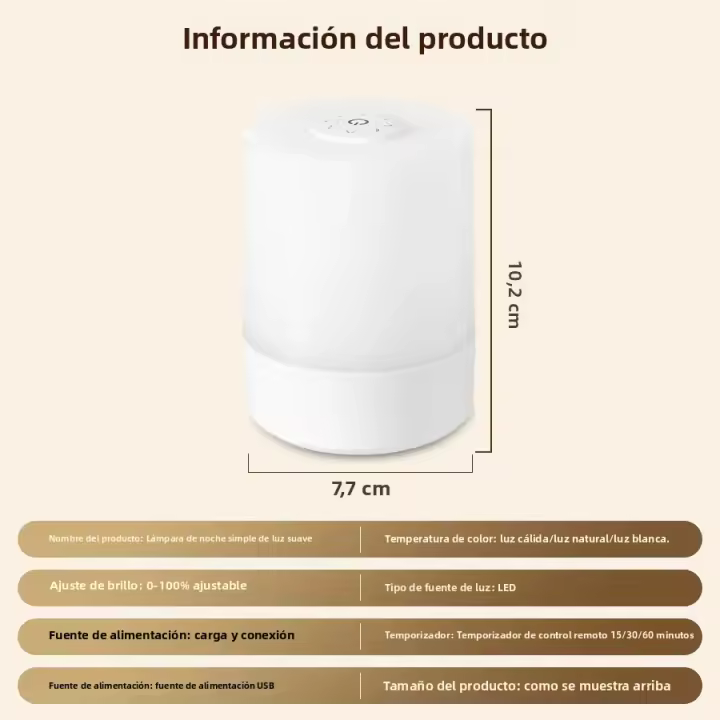 Lámpara De Noche LED Táctil Con Control Remoto Y Tiempo Para Dormitorio Y Habitación De Bebé Iluminación Decorativa Para Mesa Lámpara De Descanso Al Lado - 1