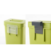 Cesta De Basura Ecológica De Plástico Verde Con Tapa Para Cocina Contenedor De Residuos Alimentos Pequeño Bins De Compostaje Montado En La Pared - details 6
