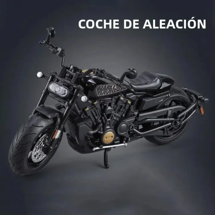 Modelo De Motocicleta De Escala 1:12 Sportster S De Aleación De Metal Con Absorción De Choque Y Luz Giratoria Para Niños Regalo - 1