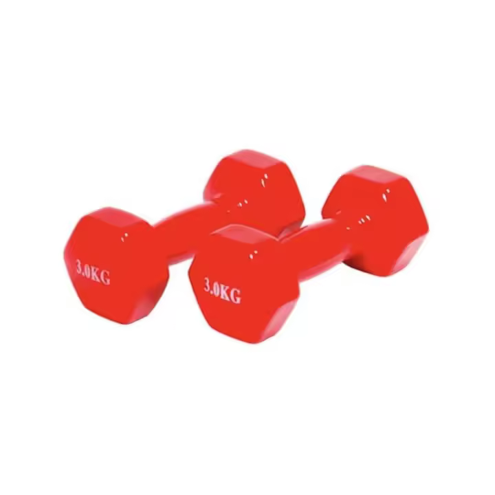 Pesa Mancuerna Neopreno 1, 1.5, 2, 3kilos Azul y Rojo, Cortas Anti-Rodadura pack 2 unidades. - 1