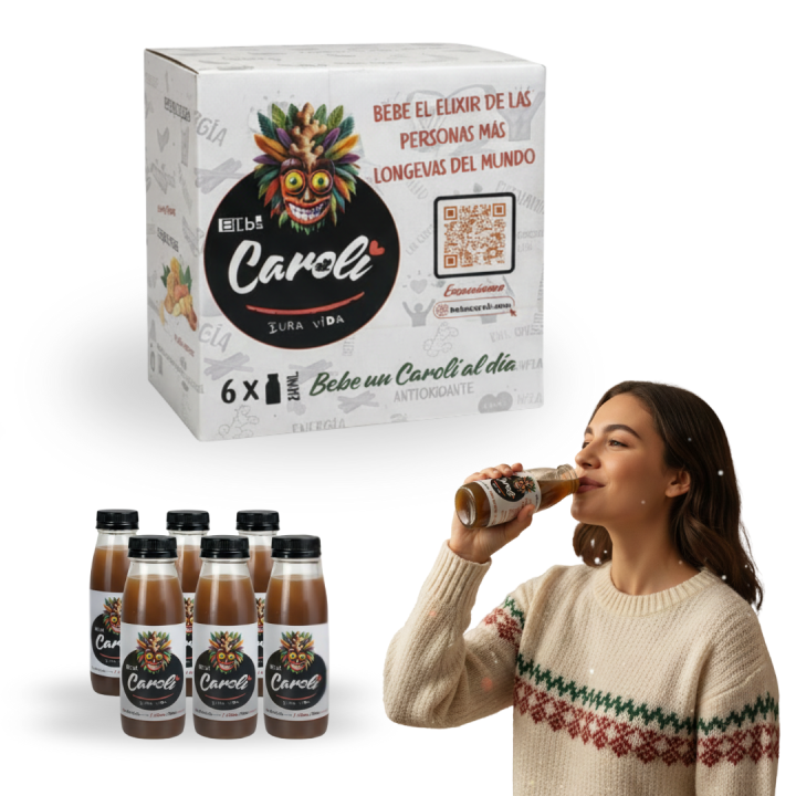 Caroli Bebida de jengibre, canela y limón (6x230ml) 100% natural y saludable | Sin gas, sin azúcares, sin alcohol, sin aditivos, casi sin calorías (2kcal) | Antiinflamatoria y Antioxidante | Refresco Te jengibre limón y canela