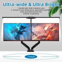 Lámpara De Escritorio LED Doble Cabeza Para Oficina Y Hogar Con 3 Modos De Color Y 10 Niveles De Iluminación Protector De Ojos - details 9