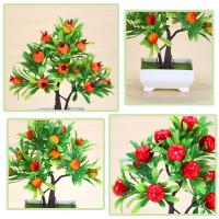 Planta Artificial De Bonsái De Frutas Con Naranja Manzana Limón Decoración Para El Hogar Y Sala De Estar Arbolado Falso De Tamaño Pequeño - details 1