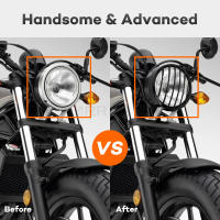 Protector De Faros Delanteros Para Motocicleta En Negro Guardia De Lámpara De Manillar Para Honda Rebel CMX 300 2017-2022 Cubierta De Grill De Faro - details 2
