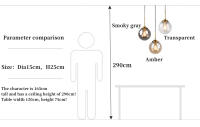 Lámpara Colgante De Vidrio LED Moderna Y Lucrecia Para Sala De Estar Comedor Dormitorio Instalación Por Cable Metálica Creativa - details 3