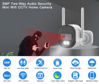 Cámara De Vigilancia Tuya 5MP HD Wifi Con Detección De Movimiento PIR Visión Nocturna En Color IR Cámara De Bala Para Hogar Inteligente Exterior E Interior Monitor Con Visión Nocturna En Color - details 0