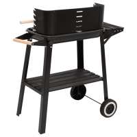 vidaXL Barbacoa de carbón con ruedas acero negro - details 4