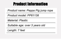 Cuerda De Saltar Peppa Pig Para Niños Equipo De Fitness Portátil Juguetes Educativos Y Divertidos Longitud 7 Pies Regalo Para Niños - details 4