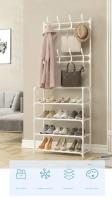 Estante De Zapatos Multi-Nivel Con Gancho Organizador De Ropa Y Zapatos De Pie En El Suelo Almacenamiento Con Gancho Para Zapatillas - details 4
