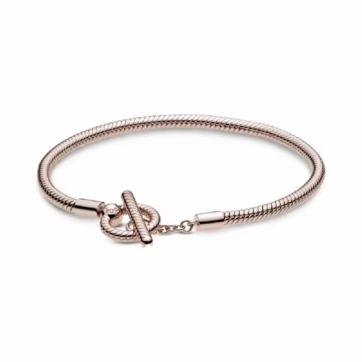 Pulsera Pandora Moments Cadena de Serpiente con Cierre en T Rosé - 1