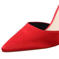 Sandalias Elegantes De Satén Para Mujer Verano Con Nudo De Mariposa Bajo Tacón 8cm 10cm Bota Larga De Boda Rojo Tinto Zapatos Bigtree - details 32