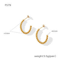 316L 304L de Maple inoxidable de Rosca de Aro Pendientes de las mujeres de la joyería de regalo Twisted Pierce Geométrico Irregular Pendientes de moda - details 9