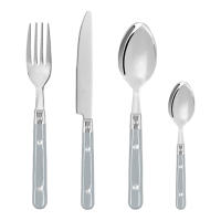 Set de 24 Cubiertos con Cubertero - Acero Inoxidable con Mangos de Polipropileno - Incluye Tenedores, Cuchillos, Cucharas y Cucharillas - Disponible en Rojo, Negro y Gris. 5Five - details 4
