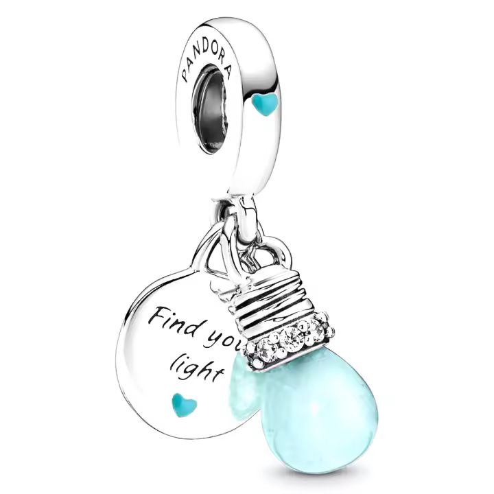 Pandora Charm de Colgante en Plata de Ley luminoso bombilla 2 en 1  791123C01，Incluye Caja Original - 1