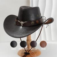 Sombrero De Vaquero Vintage Para Hombre Y Mujer Sombrero De Jazz Gentleman Cowgirl Protección Solar Material De Cuero Sintético Uso Al Aire Libre - details 0