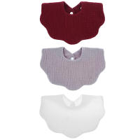 3pcs Bibs De Algodón Para Bebé Colores Sólidos Bandana De Ensalada Para Niños Y Niñas Toallas Para Lactancia Y Saliva - details 4