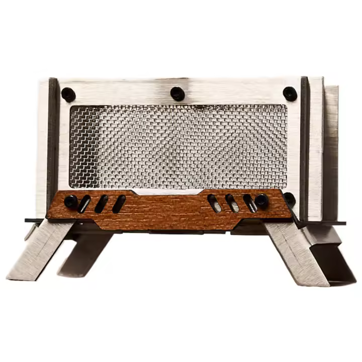 Mini Estufa De Camping Con Campana Asiento Ajustable En Acero Inoxidable Para Cocina Al Aire Libre Y BBQ Uso Exterior - 1